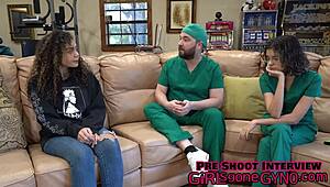 latina freshman mara luv gets her new student physical exam.