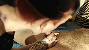 booty bitch sucks cock after cock with sexy female dirty talk