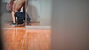 Watch this sexy secretary spy on her boss during overtime? He cums watching her!