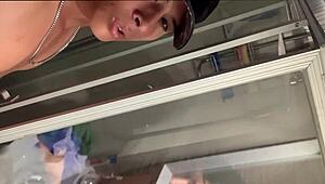 Straight jock films me showering and sneaks a deep kiss.