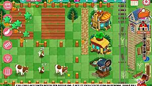 in this nutaku booty farm hentai game part 22, sexy teen 18+ blondes and brunettes work on the ranch with big asses