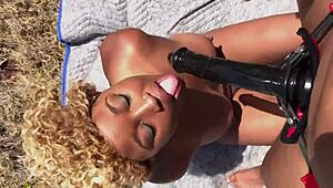 Nina Rivera and Porsha Carrera Play Outside with a Strapon in Steamy Action