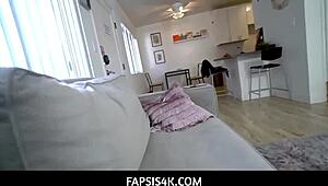 Just chilling, watching hot blonde teen stepsister with big tits get banged by stepbro