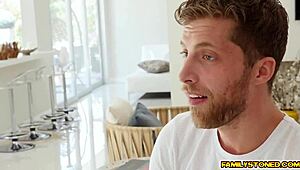 Hey, Ella Knox sucks Dad and step bros’ cocks!