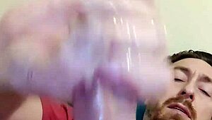 Bi guy gets messy with gay sex toys