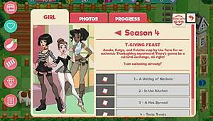 in this nutaku booty farm hentai game part 22, sexy teen 18+ blondes and brunettes work on the ranch with big asses