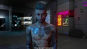 Neon-lit orgy: Cyberpunk XXX parody