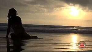 Beach day turned messy with wet asian bikini model fetish! 🌊