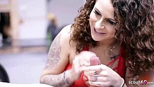 mara martinez surprised by stranger's cum in gym