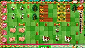 in this nutaku booty farm hentai game part 22, sexy teen 18+ blondes and brunettes work on the ranch with big asses