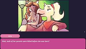 Two Chicks Engage in Furry Strip Poker with Clothes Ripped