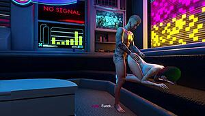 Neon-lit orgy: Cyberpunk XXX parody