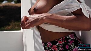 curvy indian milf strips naked outdoors