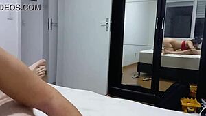 Latina Brunette Blows Stepson's Cock Until Cum in Mouth