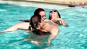 Friends challenge me to pool mischief, making me horny with games