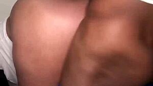 Big Black Cock Strokes Ebony Babe Bent Over In Doggystyle Creampie