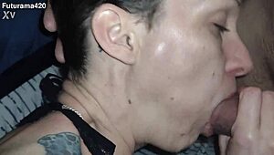 Sexy lingerie wife facefucked and swallows cum hard!