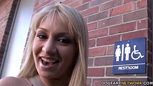 Lea lexis casually sucks big black cock at gloryhole