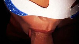 Guapa stepsister sucks dick and gets cumshot in sexy mouth