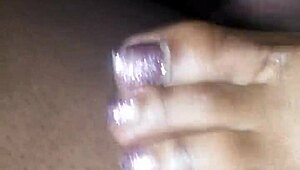 Toes Teasing Cock In Intense Footjob Action