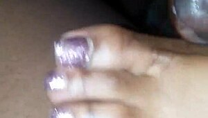 Toes Teasing Cock In Intense Footjob Action
