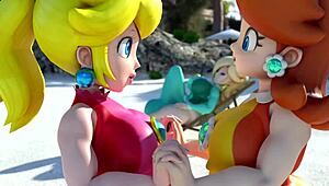 Welcome to Futa Island! Big tits shemale fucks with monster cock!