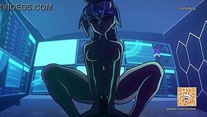 2d animation of hentai cowgirl riding