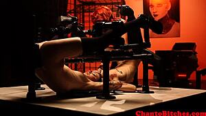 Lezdom dominant sluts get rough with bondage and submission