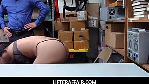 Lp officer spreadeagle fucks the shoplyfter Amethyst Banks' tight pussy!