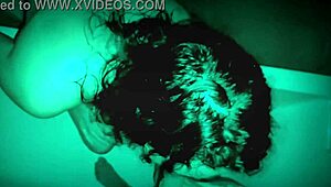 Stealthy blowjob from stepmom in pitch black - secret camera