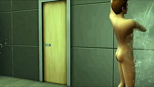 Hermanastra helps hermanastro masturbate and they fuck in bathroom