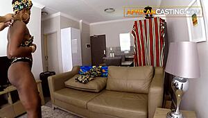 African queen deepthroats monster white cock in fake casting interview 😏