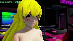 Futuristic hentais in bar encounter with futa