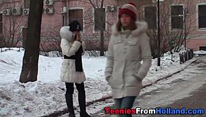 Teeny Lesbo Babes Fingering Tight Ass in Hot Oral Session