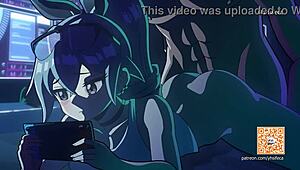 2d animation of hentai cowgirl riding