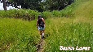 Bold adventure with latina pornstar bruna lopes involves intense lesbian fucking on train tracks.