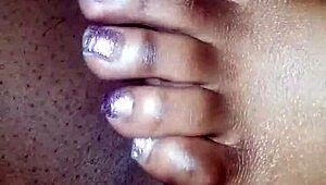 Toes Teasing Cock In Intense Footjob Action