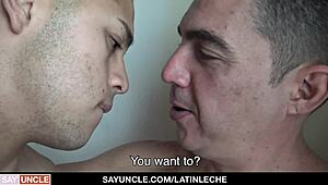 Real Latin guys moan in rough bareback anal
