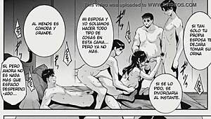 who does the wife moan for in this hentai orgy?