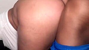 Big Black Cock Strokes Ebony Babe Bent Over In Doggystyle Creampie