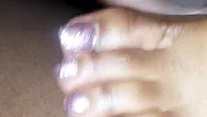 Toes Teasing Cock In Intense Footjob Action