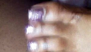 Toes Teasing Cock In Intense Footjob Action