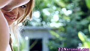 Loving Blonde Babe Receives Outdoor Blowjob and Cumshot in High Definition.