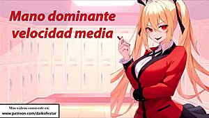 European Femdom Gives Jerk Off Instructions in Spanish Hentai