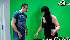 Hey, wanna see this ugly German-Turkish housewife at porno casting?
