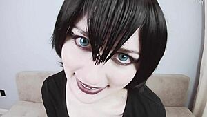 Mavis Dracula teases with her sexy body and begs for cum in her pussy on Halloween