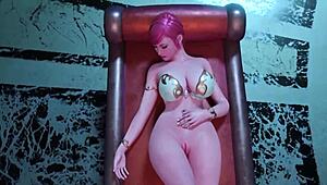 noble elf girl with blue hair hides her secret futanari encounter