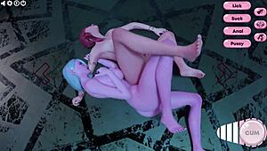 noble elf girl with blue hair hides her secret futanari encounter