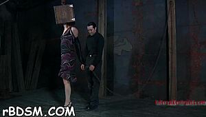 Rough bondage POV with slut sucking cock before bent over fucking.