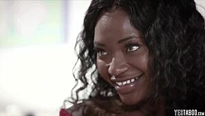 Cute ebony chick says, I want to try anal sex with that big cock.